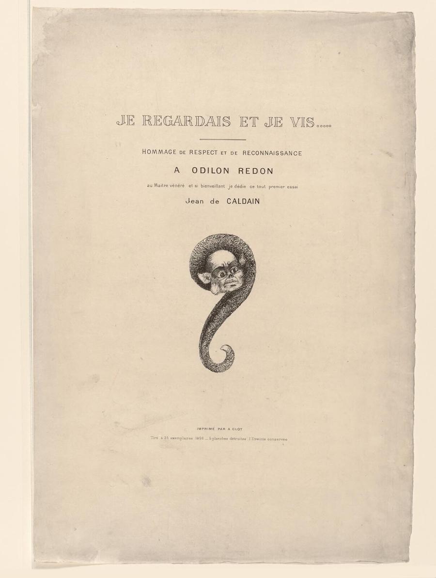 Title plate for: Je regardais et je vis… Hommage de respect et de reconnaissance à Odilon Redon