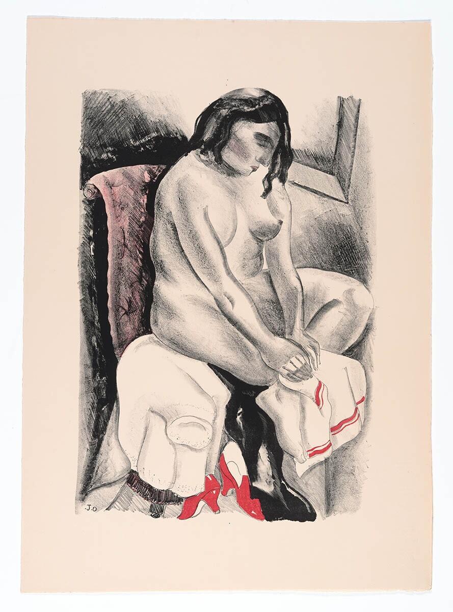 Naked Woman Drying Her Foot