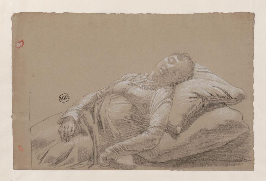 A reclining woman asleep