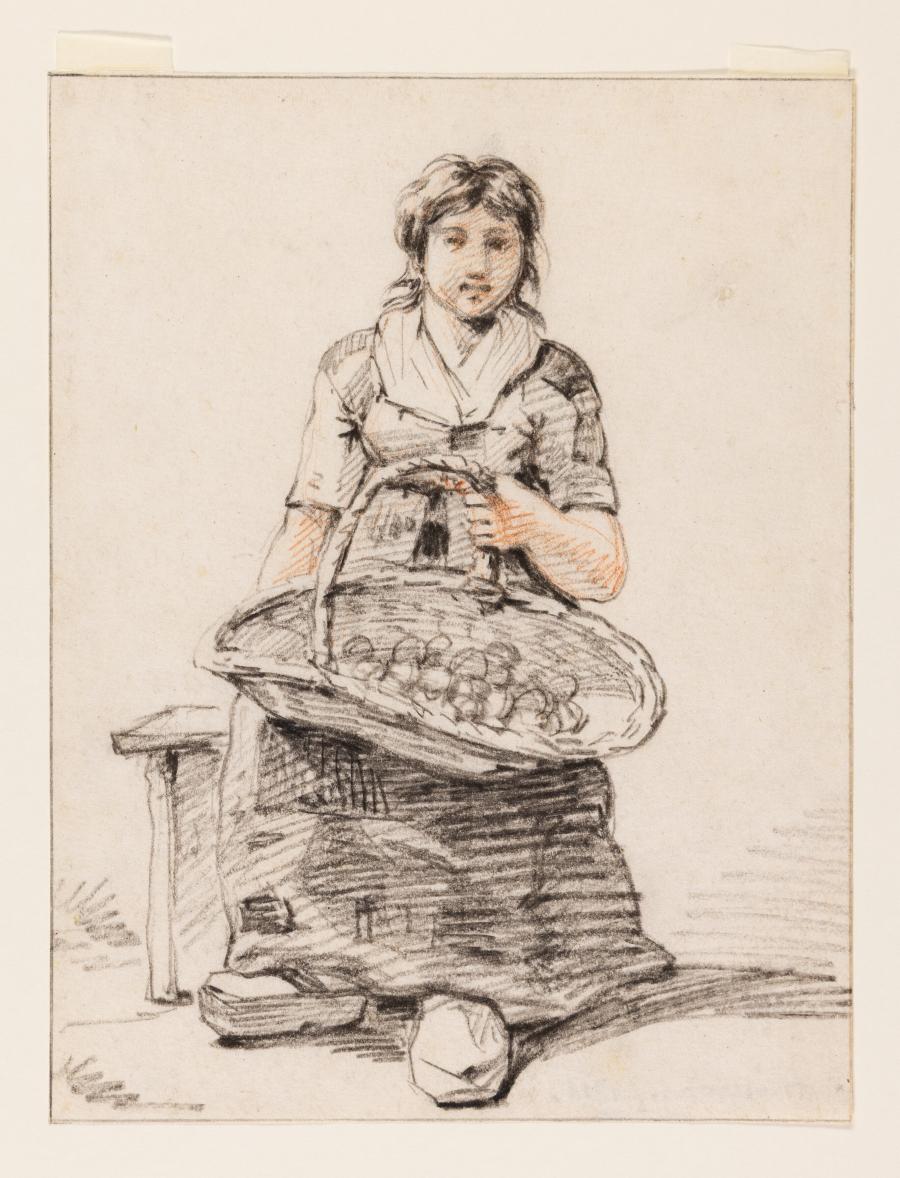 Girl selling Walnuts