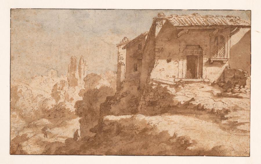 Italian Landscape with a House on a Hill