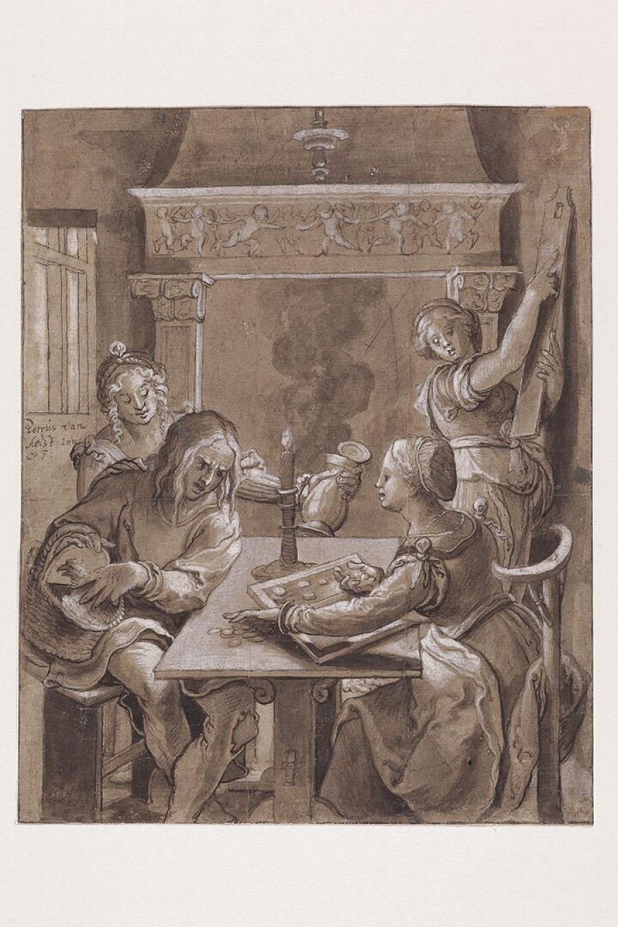 Inn Scene with a Board Game