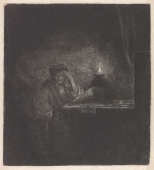 student-at-a-table-by-candlelight