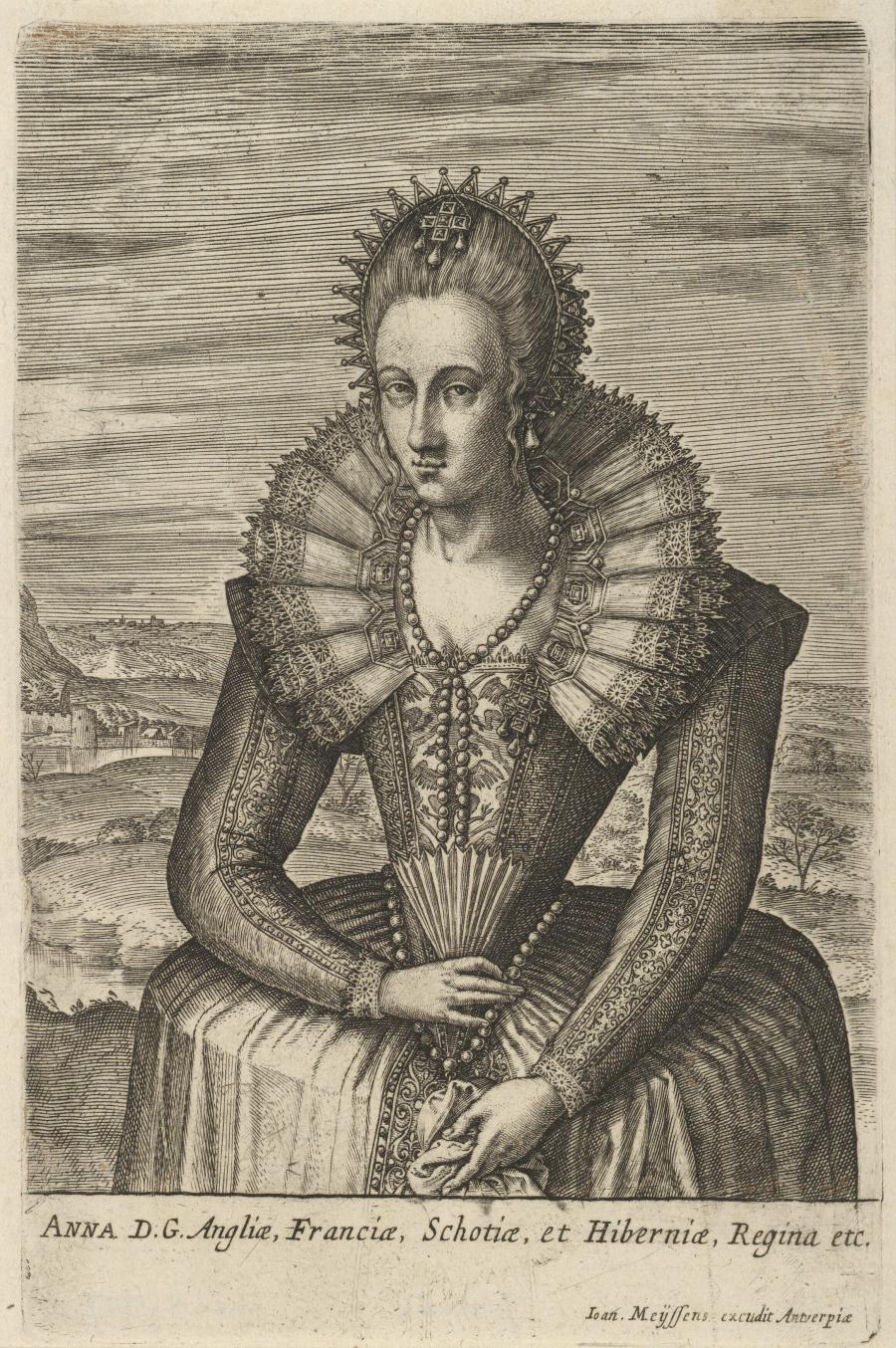 Portret van Anna van Denemarken, koningin van Engeland