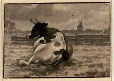 Cow Lying in a Pasture with a Windmill on the Horizon (Study from a Series of Twelve Sheets)