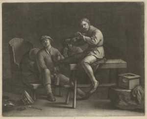 four-peasants-at-a-table-one-playing-the-violin