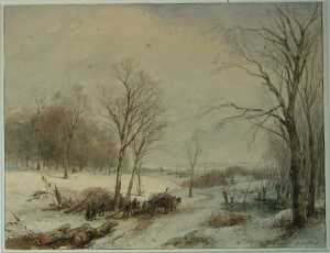 winter-landscape-with-people-harvesting-wood