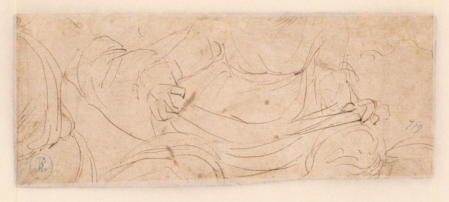 Sketch of a Seated Woman with a Book (?) in her Lap (Fragment)