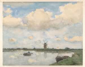 dutch-polder-landscape-with-a-windmill-by-a-body-of-water
