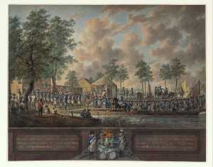 de-aflossing-van-de-rotterdamse-schutters-gelegerd-aan-het-ijsselveer-bij-krimpen-aan-de-lek