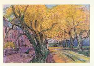 oprijlaan-langs-een-slotgracht-naar-een-kasteel-in-herfstkleuren