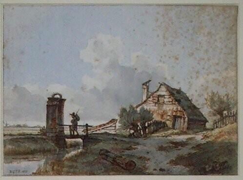 Polder Landscape with a Cottage and a Porch