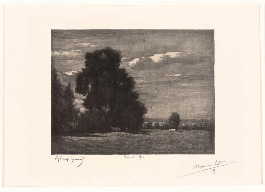Landscape with Large Tree and Cows