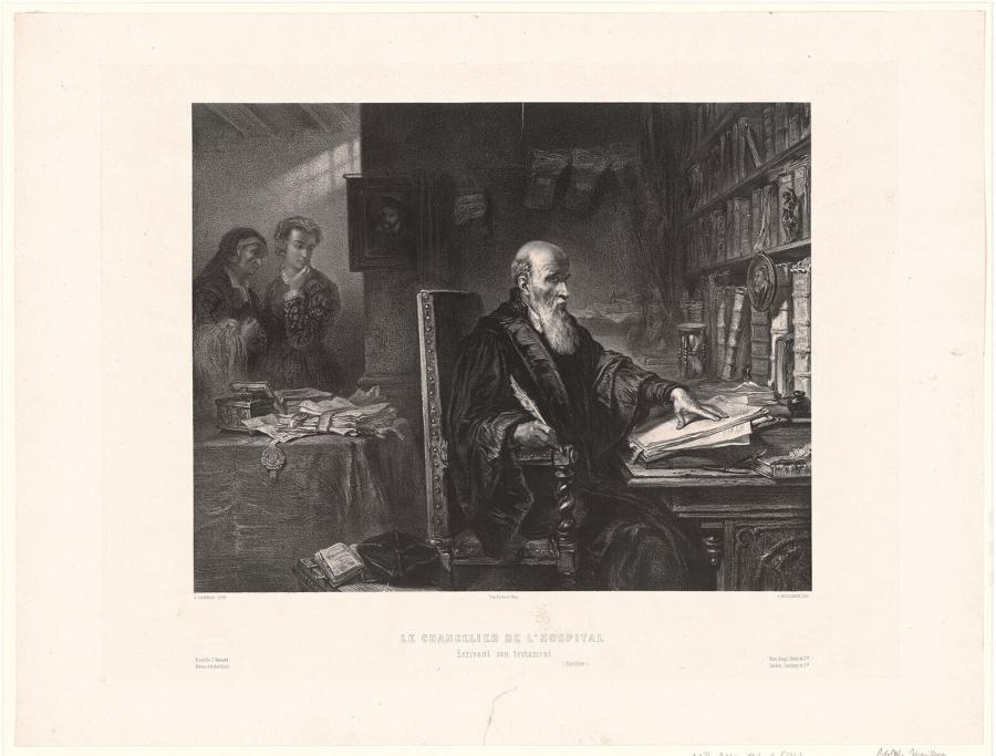 Le chancelier de l'Hospital ecrivant son testament