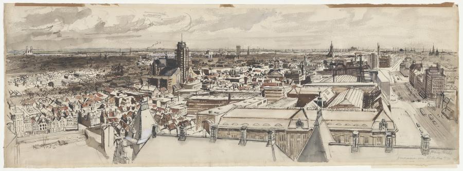 Panorama van Rotterdam voor het bombardement