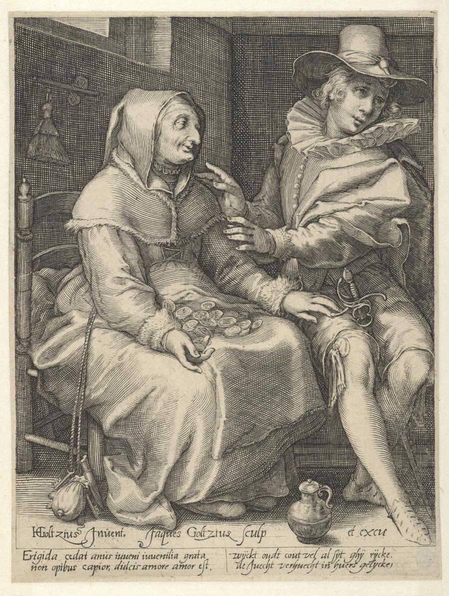 De oude vrouw en jonge man