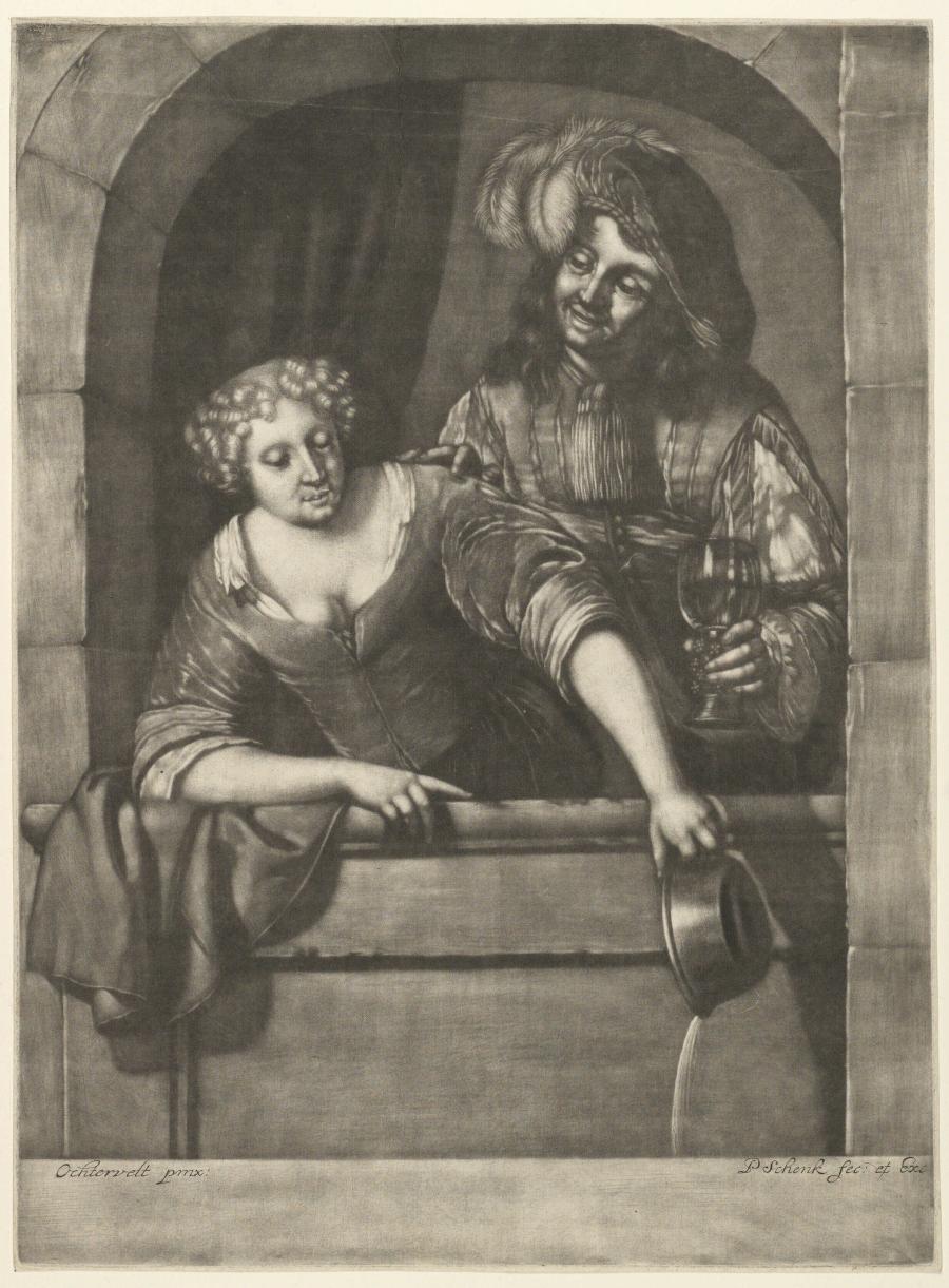 Girl and Dandy at Niche Window