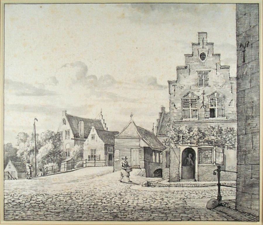 Hollands stadsgezicht, mogelijk in Oudewater (provincie Utrecht)