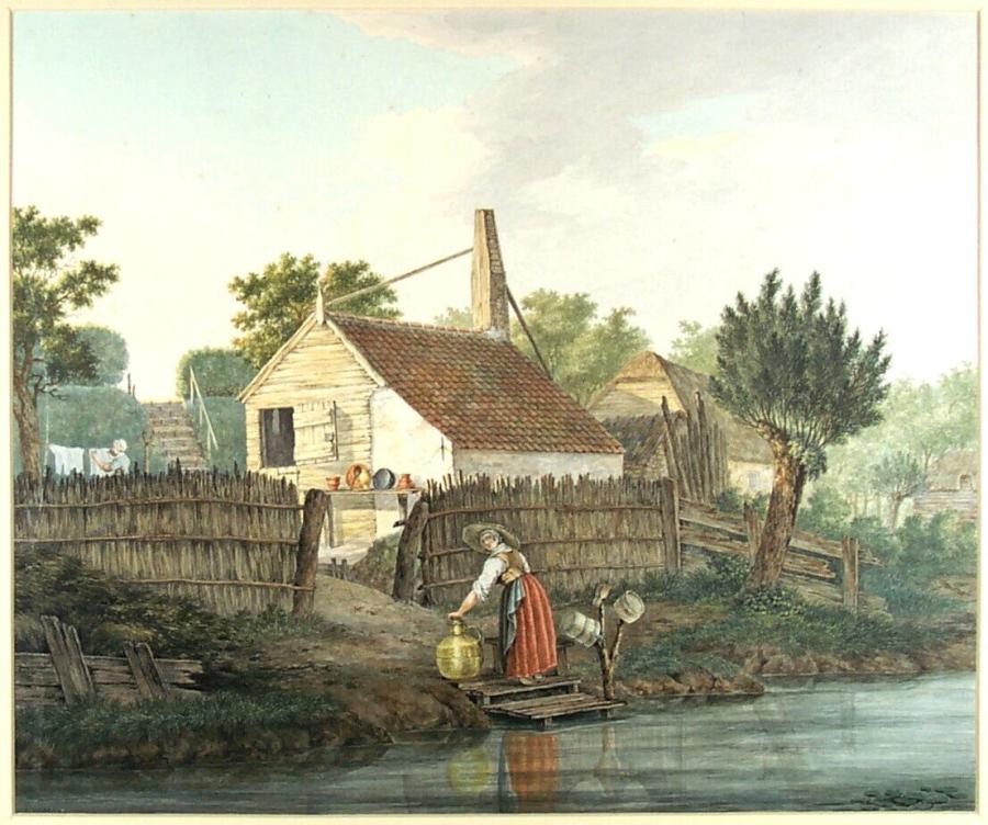 House with Farmer's Wife Near a Ditch