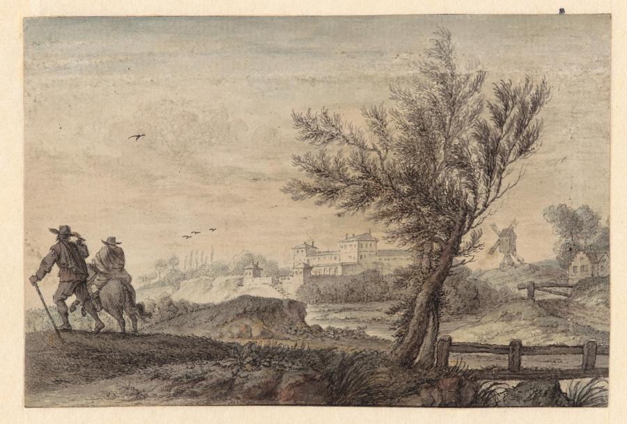 Landscape with a Castle in the Background, probably the Palace of the Winter King in Rhenen