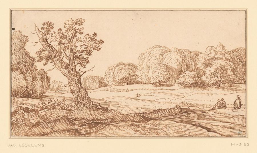 Boslandschap met figuren