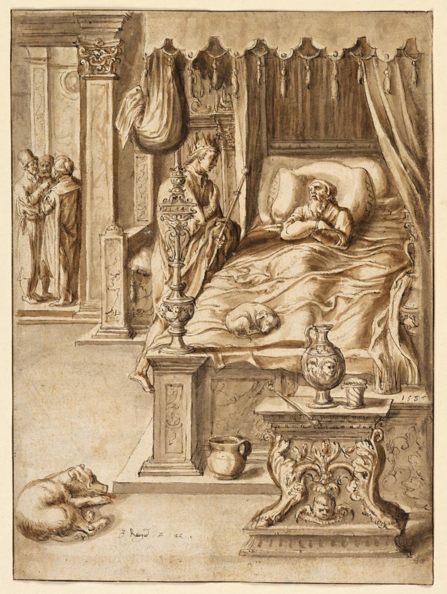 King David on His Deathbed Instructing Solomon (1 Kings 2:1-2)