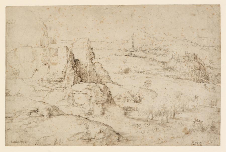 Weids berglandschap met rotspartij