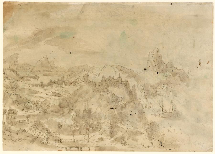 Mountain Landscape with the Flight on the Rest into Egypt