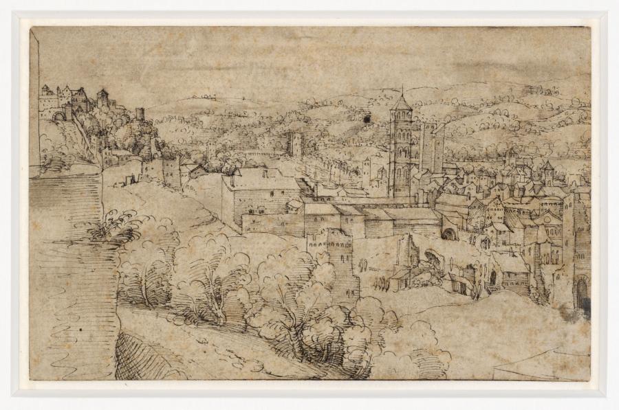 Hilly Landscape with a City