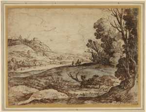 heuvellandschap-met-ruiter-en-wandelaar