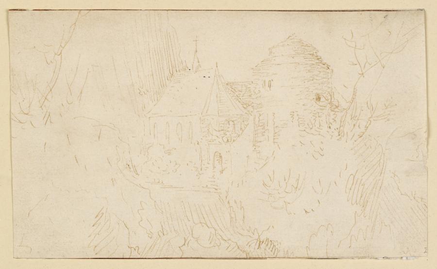 Kapel en burchttoren op een heuvel