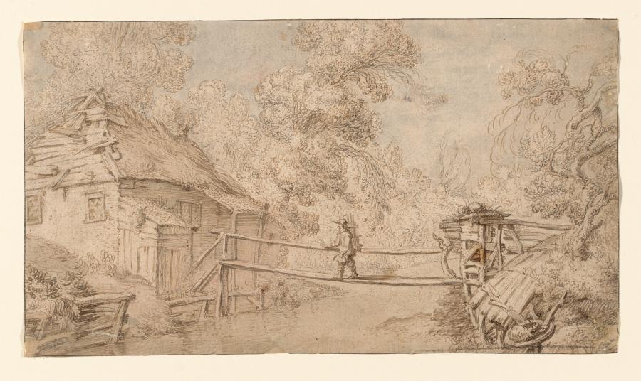 Sloot met links een boerderij