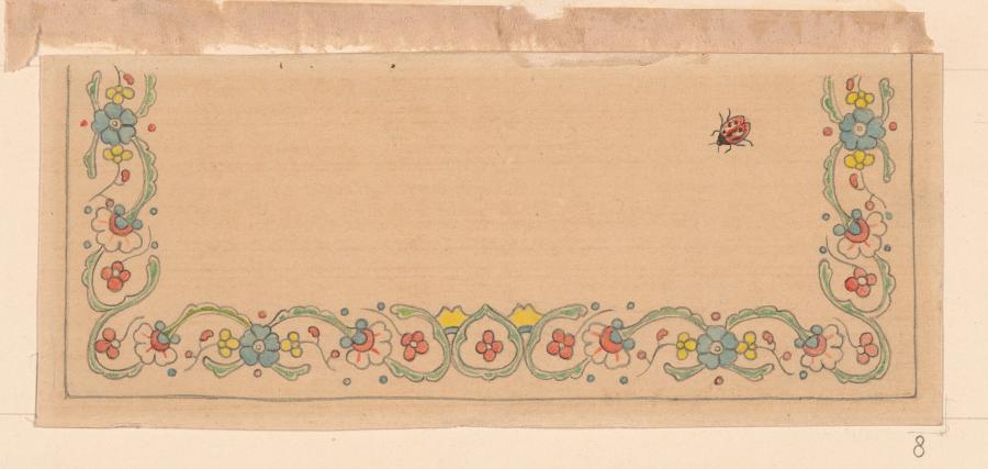 Ornament Drawing for the Collection of Nursery Rhymes 'Handje-plak', S.L. van Looy, Amsterdam s.a. [1900]