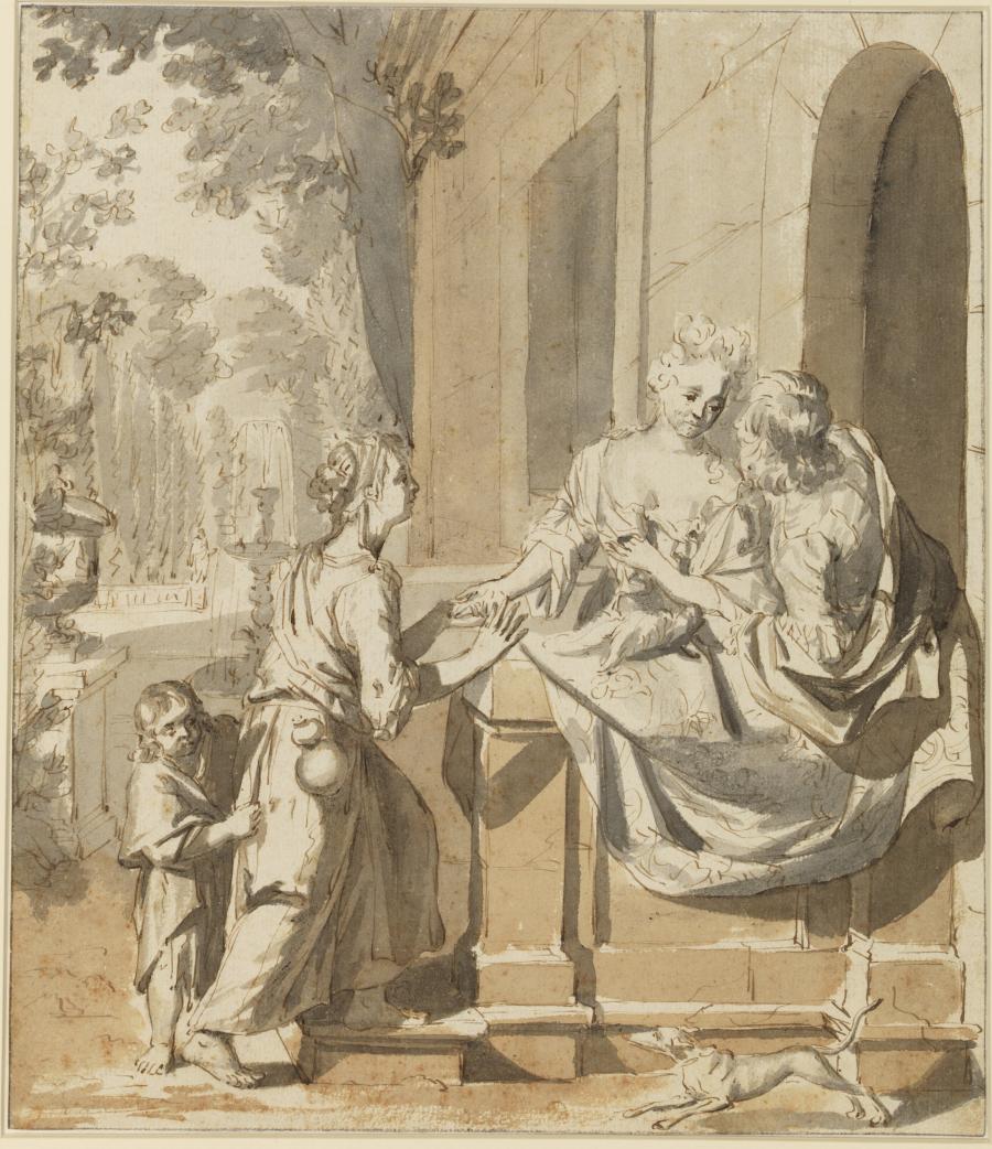 A Fortune Teller with a Young Woman and her Suitor