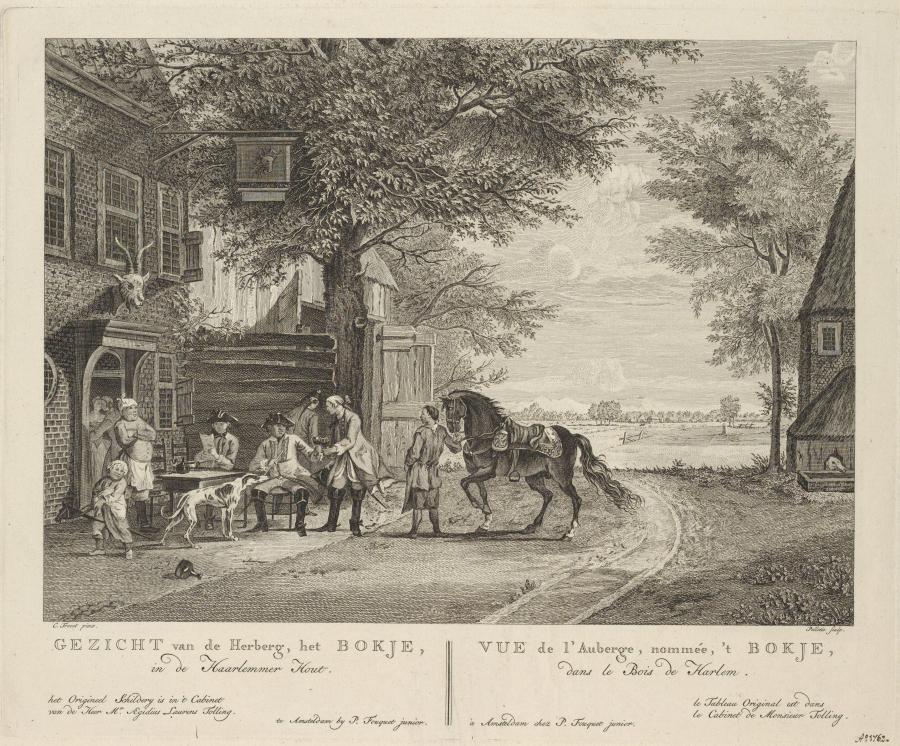 Gezicht op herberg Het Bokje in de Haarlemmerhout