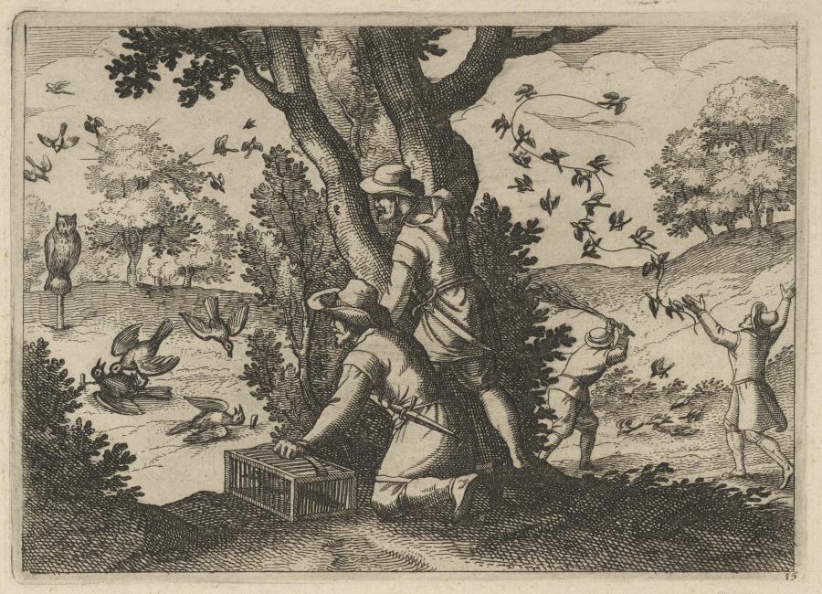 Hunters Capturing Birds