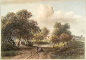 boslandschap-met-figuren-en-huis