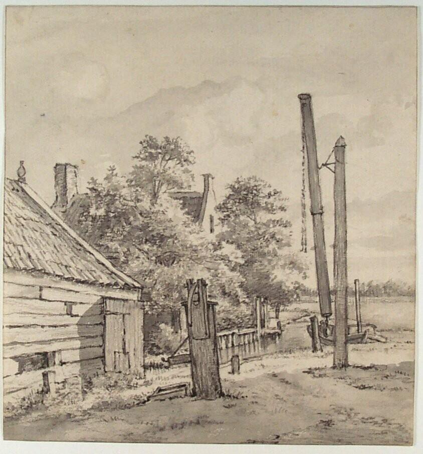 Boerderij met een botenhuis aan een sloot