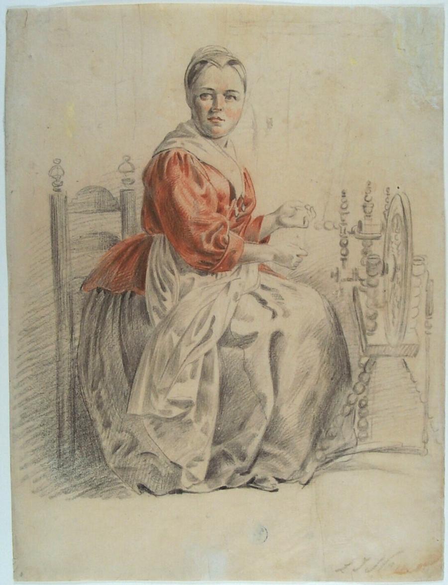 Woman at a Spinning Wheel