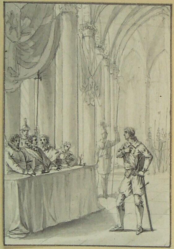 Design for a book illustration for Jacobus Kok's Vaderlandsch Woordenboek