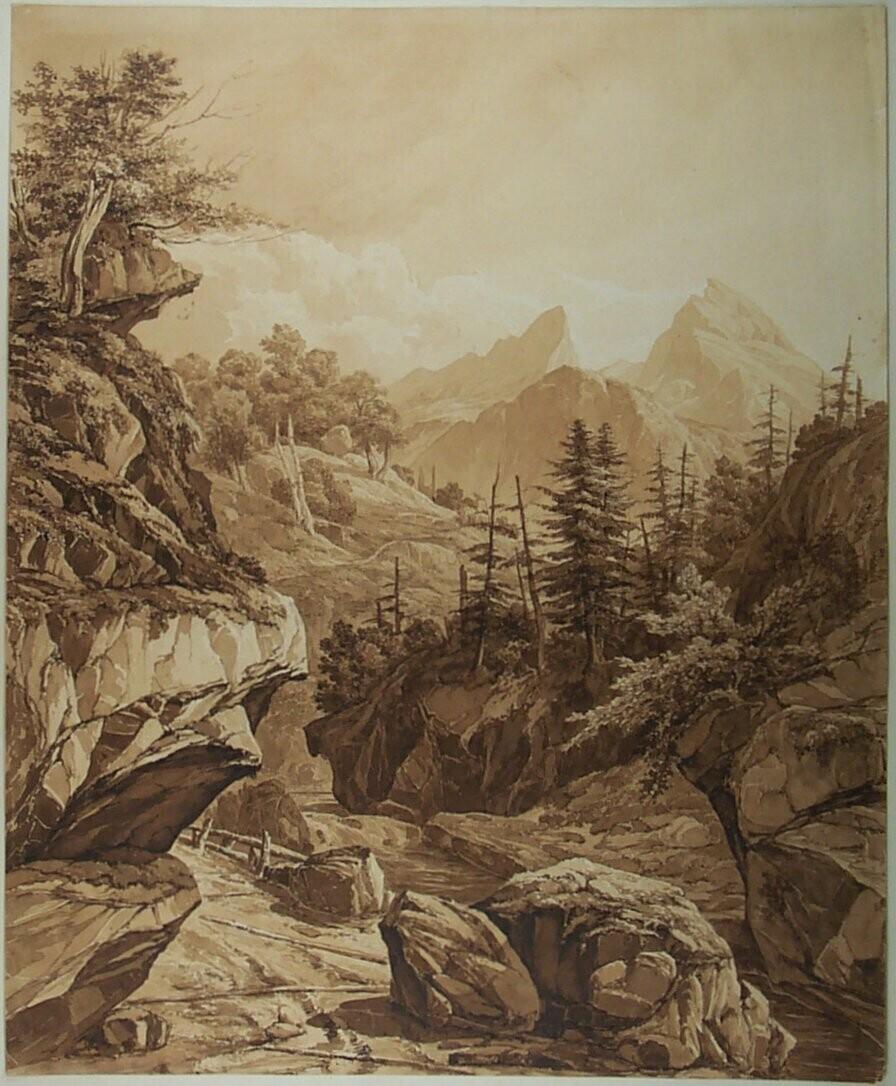 Mountain Landscape with a Flowing Stream