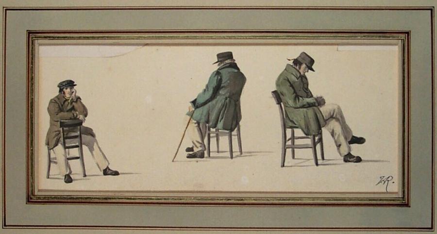 Three Studies of a Man on a Chair