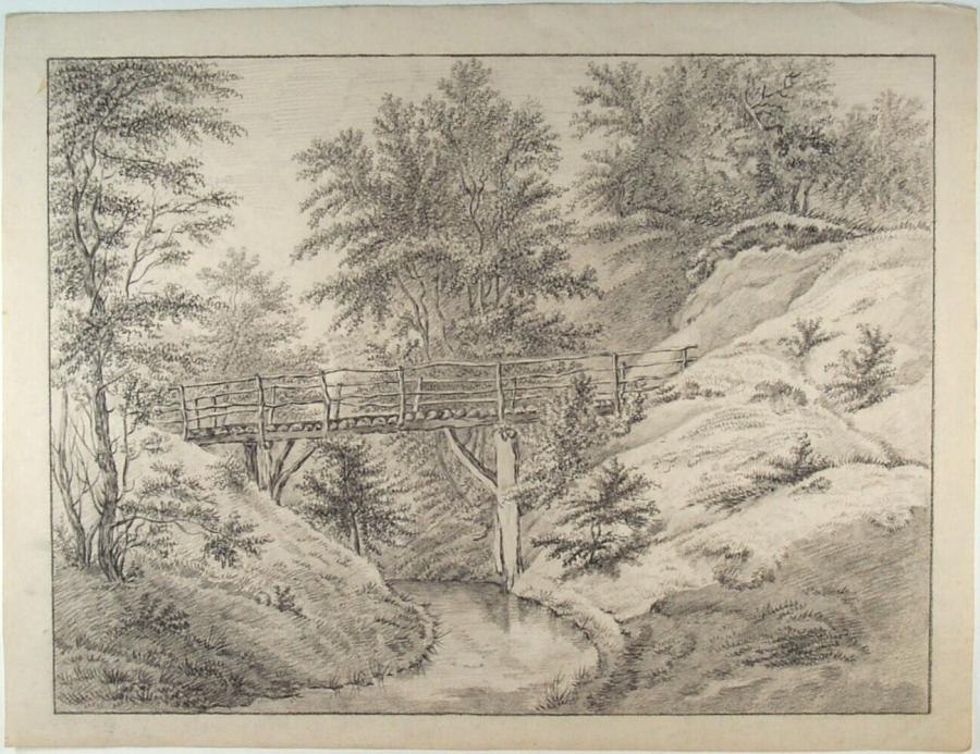 The Large Swiss Bridge on the Elswout Estate in Overveen near Haarlem (Noord-Holland Province)