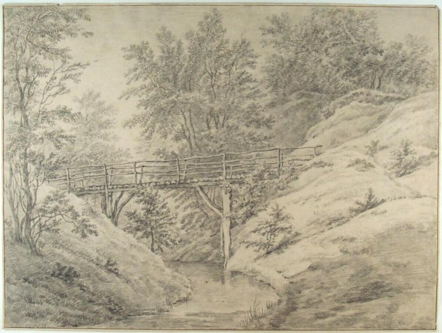 The Large Swiss Bridge on the Elswout Estate in Overveen near Haarlem (Noord-Holland Province)