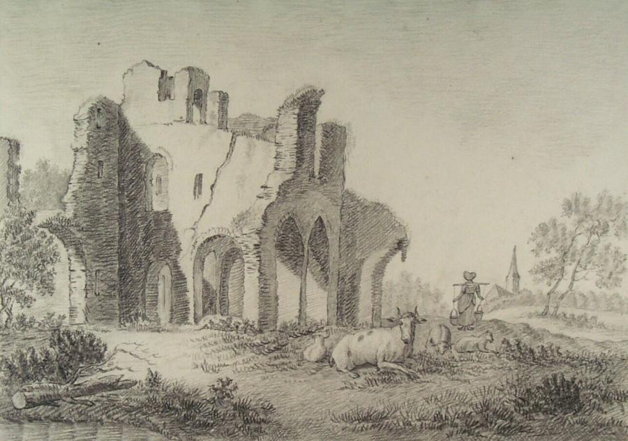 Ruins of Rijnsburg Abbey, Seen from the South-East