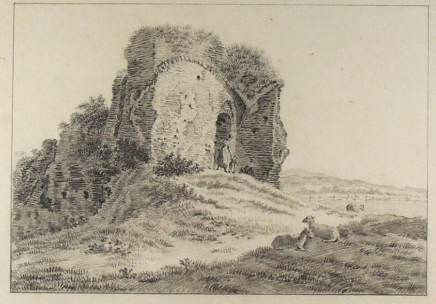 Ruins with a Mother and Child and Sheep