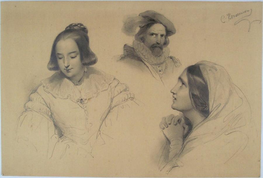 Man in a Beret with Two Women
