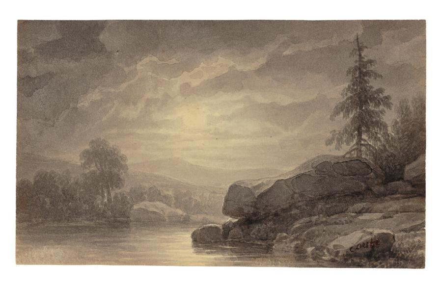 Rocky Landscape by Moonlight