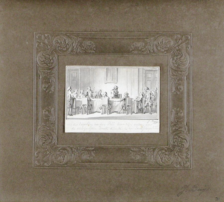 Baron Joan Derk van der Capellen tot den Poll Reads his Speech about the Overijssel Drost Services in the Landscape House, 25 / 26 September, 1781
