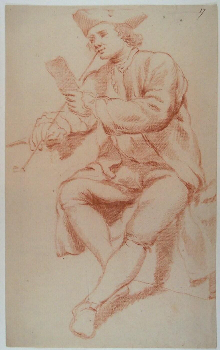 Figure Study of a Man Smoking a Pipe